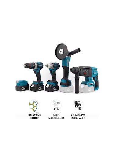 Chelikbei MK350 36V Akülü Vidalama Seti 5'li Mavi