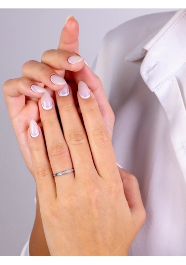 Torgovyj Dom Uvelir Holding Tılsımlı Taşlı Gümüş Çift Nişan Yüzüğü 140973374 Gri