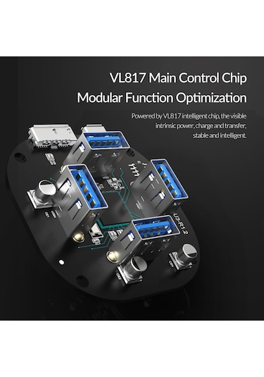 Sones Orıco H4u-u3 4 Bağlantı Noktalı Şeffaf Hub