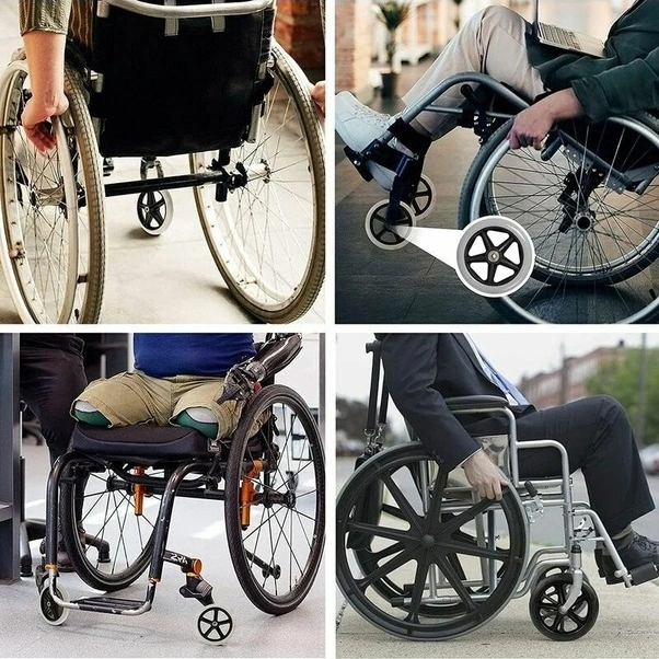 Fastbuy 8 İnç Gri Siyah Sandalye Tekerlekleri, 2 Adet Yedek, Kaymaz Pvc, 190mm, Sandalye Ve Yürüteç İçin -