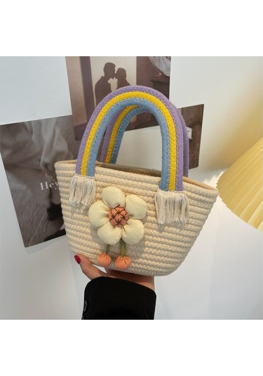 Saman Trendi Küçük Taze Çiçekli Çanta Moda Çanta-beyaz Kapalı Beyaz