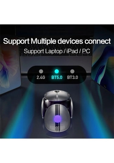 Prestigegoods Inphıc X2 3 Modu Fare Kablosuz Bluetooth 4.0/5.0 2400 Dpı Şarj Edilebilir Dizüstü Bilgisayar İçin X2