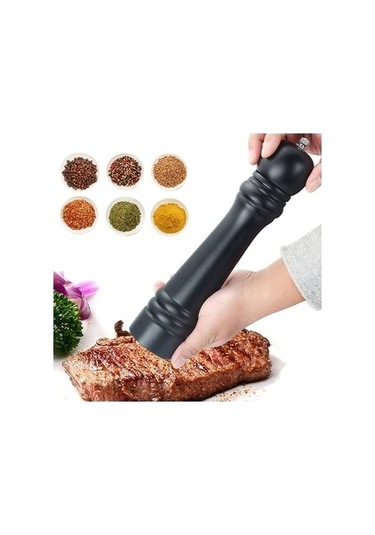 Didadodo : Fonksiyonel Tasarım : Manuel Tuz & Biber Öğütücü - Baharatlı Mutfak Pratikliği Şık Baharat Değirmeni - Siyah Siyah Siyah
