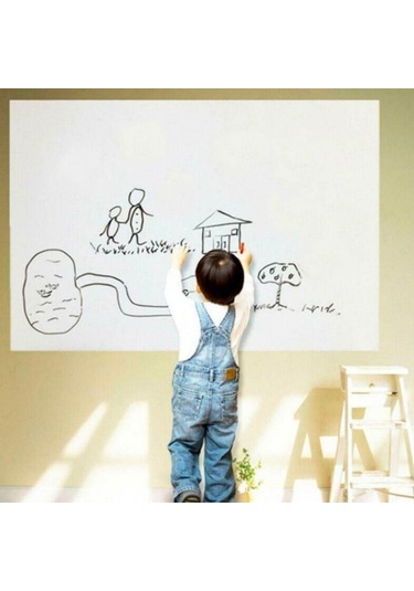 Ollevra Silinebilir Kalemli Sticker Duvara Yapışabilen Yazı Tahtası 60x100 Cm Beyaz