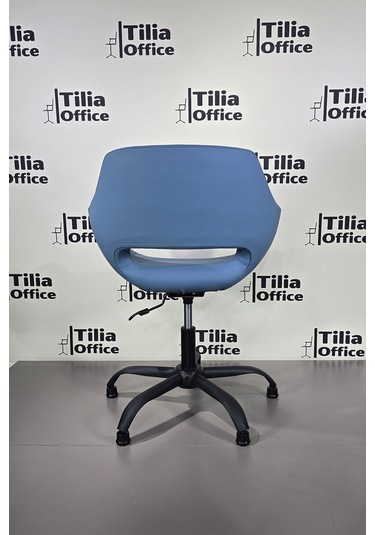 Monaco Çalışma Kesim Kuaför Koltuğu Yonca Sabit Siyah Ayak Açık Mavi