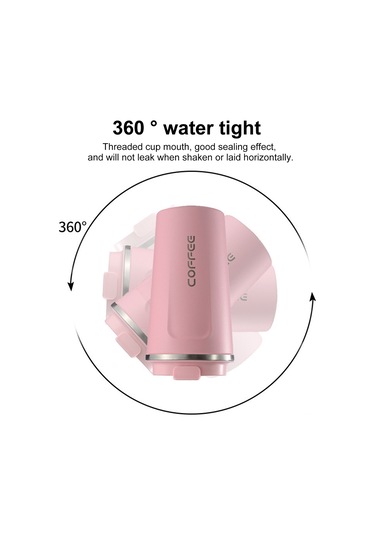 Samdoo 304 Çelik İkili Vakumlu Isıtıcı Bardak, 510ml Pembe, Araçta Taşınabilir, Ev Ofis Spor Seyahat Kullanıma Uygun Siyah