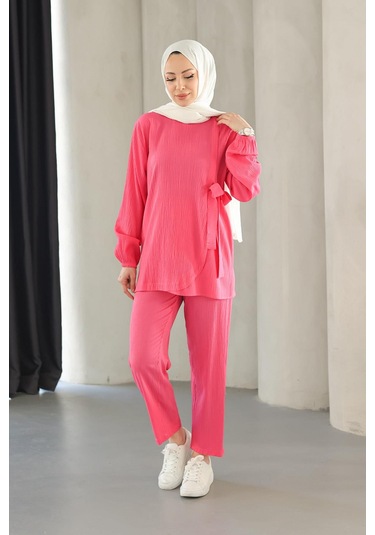 Bağlama Detaylı Takım Fuşya Fuşya