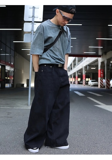 Pokaifu Y2k Tarzında Çok Geniş Kot Pantolonlar 306817563 Koyu Gri