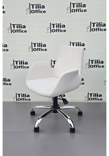 Maki Çalışma Ve Çocuk Koltuğu Krom Yonca Ayak Beyaz