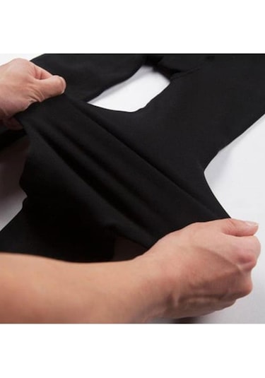 Kompedan Termal İçi Peluş Kışlık Kadın Tayt İçlik Siyah