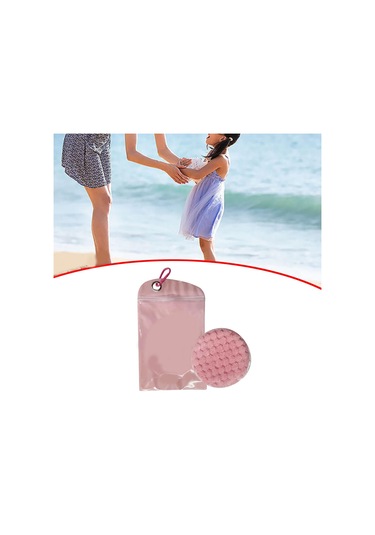 Suntek Kum Temizleme Torbası Fırçası Cilt Dostu Plaj Pembe Pembe