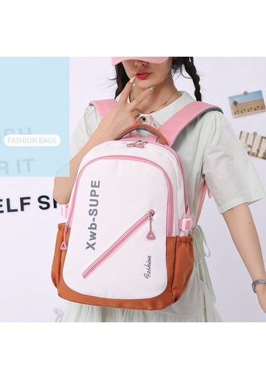 Maoyaya Red Ve Mavi Renkli Junior High School Students Backpack, Cute Schoolbag Travel Bag Red