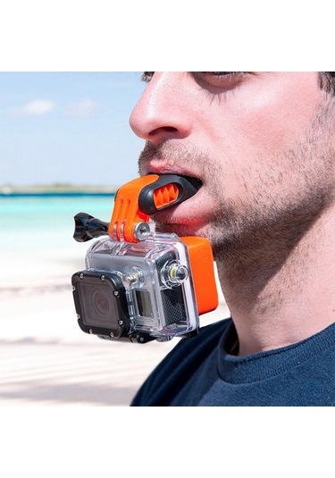 Bloomnest X-311 Gopro/djı Osmo Eylem Kamera Sörf Ağız Tutucu Diş Brace Montaj Şamandıra Blok Konektörü Altın