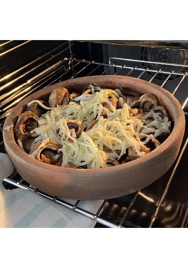 Toprak Mantar Güveci 22 x 4 CM Kahverengi