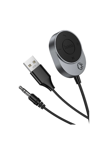 Hoco. E150 Tak Çalıştır Aux Bluetooth Ses Dönüştürücü - Gri
