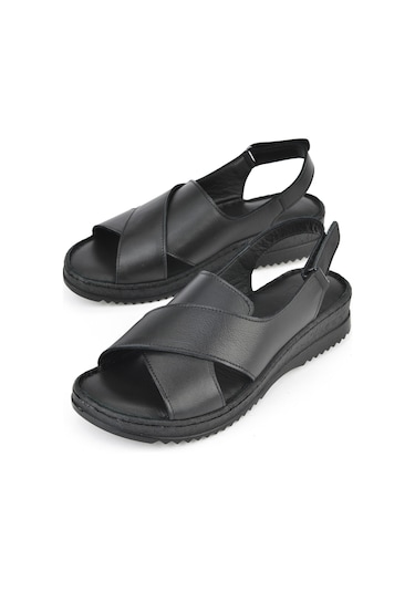 Ziya, Kadın Hakiki Deri Sandalet 1511051z036 Siyah 1511051z036 000 Siyah