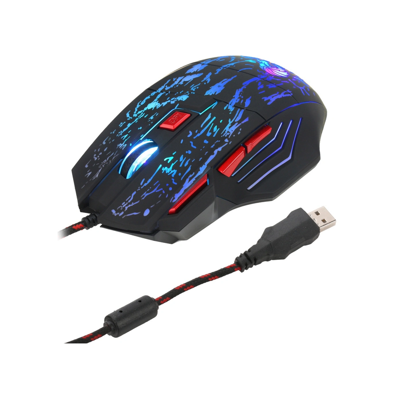 Sones Hxsj H300 7 Tuşlu Akan Su Çatlağı Renkli Işıklı Kablolu Oyun Faresi Diğer