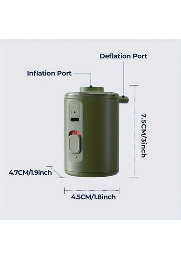 Fochsia Sadece 67g Yeşil Hengtun Nano Pompa 3.5kpa Taşınabilir Elektrikli Şişirme Aleti Hızlı Şişirme