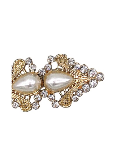 Homyl Kazak Şal Ördek Ağız Klipsi Hırka Yaka Ceketler Altın