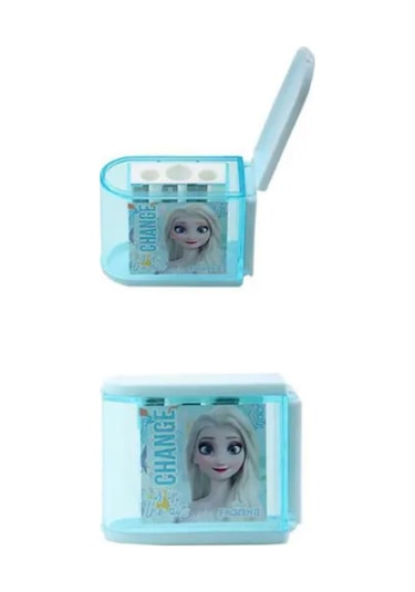 Kalemtıraş Frozen Hazneli 3 Bıçaklı Mavi 44676