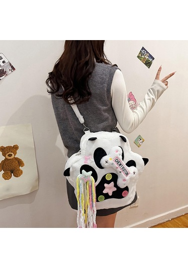 Suntek Kedi Peluş Sırt Çantası Çok Yönlü Günlük Sevimli Siyah