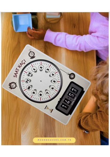 Saat Kaç Öğrenme Seti Zaman Kavramını Öğrenin - Miniklerimiz İçin Renkli Ahşap Oyuncak