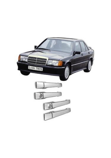 Mercedes W201 E-190 Krom Kapı Kolu Takımı Çift Delik 1983-1993 4 Parça Mrcds201kk000001