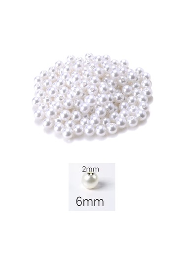 1.000 Gram 1 Kg. 6mm Beyaz Renk Plastik İnci Boncuk Çanta Ve Takı Yapım Boncuğu 7.500 Adet