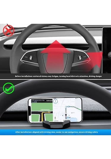 Cordial 2025 Model Y/3 İçin Tesla Telefon Tutucu, Sıvı Silikon Navigasyon Braketi, Yıkanabilir Taşınabilir
