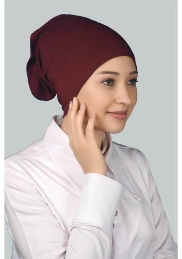 Altobeh Hazır Pratik Geçmeli Uzun Boru Tesettür Bonesi - Bordo
