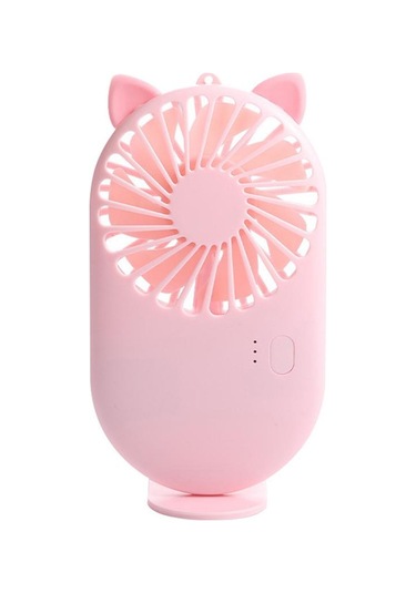 Pembe Fonken Mini Usb Fan Sevimli Taşınabilir El Fan Hız Ayarlanabilir Hava Soğutucu Açık Seyahat Şarj Edilebilir Fan