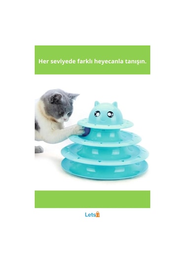 3 Katlı Kedi Oyuncağı Eğlenceli Turntable Kedi Oyunu