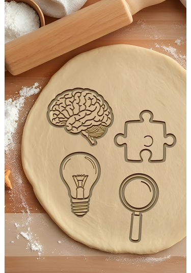 Zeki Çocuk Seti Kurabiye Kalıbı, Hamur Şekillendirici, Bisküvi Kalıbı, Kolay Kesim Ucu Beyaz