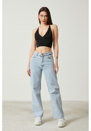 Twenty3 Kadın Super Crop Sırt Detaylı Triko Büstiyer Bluz 001