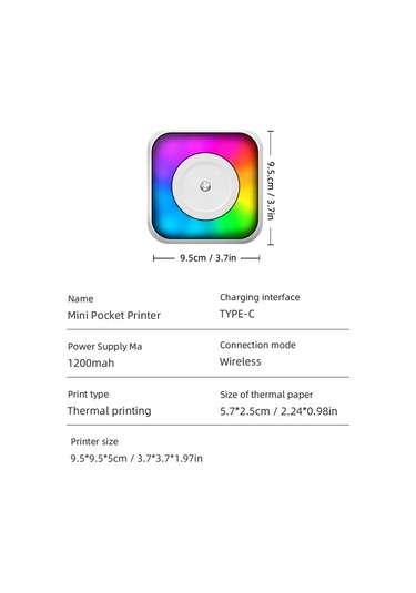 C31 Taşınabilir Kablosuz Bluetooth Termal Etiket Yazıcısı, Baskı Kağıdı Seti Seti