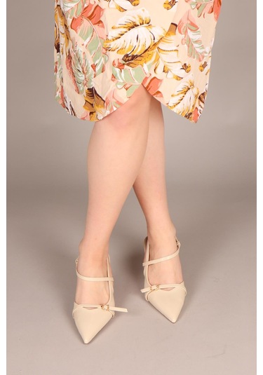 Vesper Çapraz Bağlı Stiletto Ten-7810 Ten