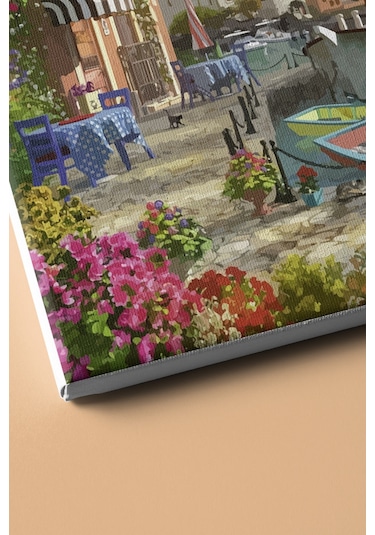 Webstyle Sayılarla Boyama Seti Kasnaklı Yunanda Bir Köy 40 X 50 Cm