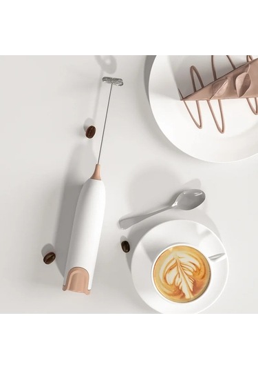 Ulzyvf Yumurta Süt Mutfak Mikser Köpürtücü Köpürtücü Karıştırıcı Karışımı Kahve İçecek Frothy Elektrikli Creamer Çırpma Çırpıcı Cappuccino Beyaz Beyaz Adet 1 Dk Beyaz