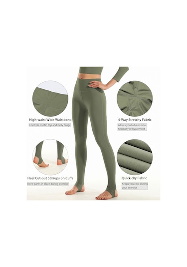 Kadınların Ayakkabı Askılı Taytları Hızlı Kuruyan Yüksek Bel Toparlayıcı Taytlar Uzun Yoga Pantolonları Spor Fitness Koşu İçin Siyah