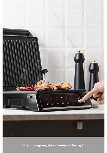 Homend Grilliant 1341H Inox Gövdeli Döküm Plakalı Tost ve Izgara Makinesi