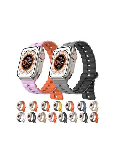 İos Uyumlu Watch İçin Se 40mm Ters Toka İki Renkli Manyetik Silikon Saat Bandı