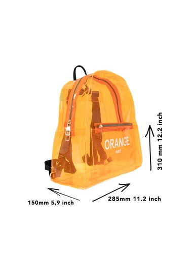 Renkli Şeffaf Sırt Çantası Turuncu