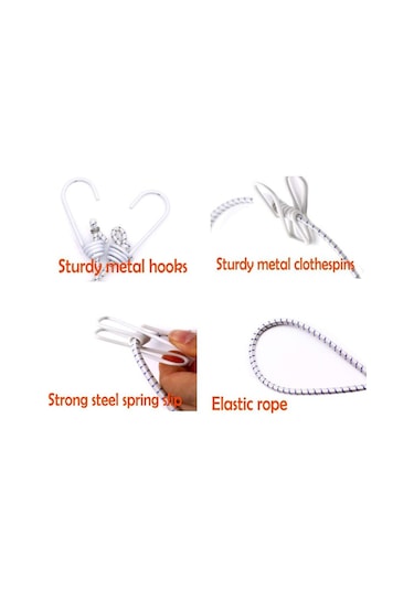 Sones 12 Klipsli Açık Hava Seyahat Rüzgar Geçirmez Çamaşır İpi Yeşil Yeşil