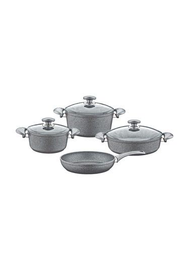 9 Parça Tencere Set Gri