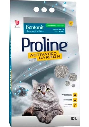 Proline Aktif Karbonlu Topaklaşan İnce Bentonit Kedi Kumu 10 L