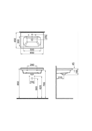 Kale Idea 2.0 65 x 45 Etajerli Lavabo