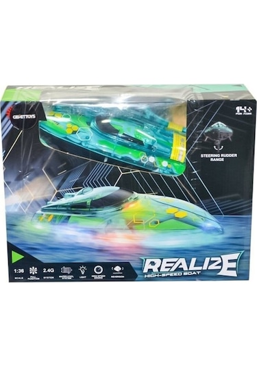 25 Km Hız Yapabilen Uzaktan Yüksek Hızlı Işıklı Rc Sürat Teknesi 35 Cm