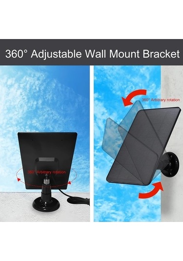 Trendooze Gaojunshop01 360 Montajlı Güneş Paneli Kamera Kapı Zili Şarj İstasyonu