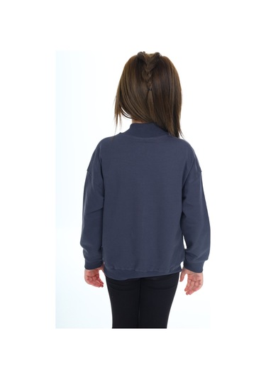 Toontoy Kız Çocuk Baskılı Hırka Füme