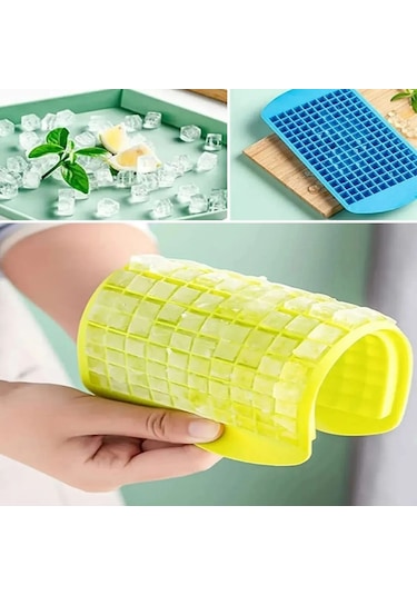 160&amp Apos Lı Mini Küp Şekilli Silikon Buzluk, Sunum Buzluk 52 Çok Renkli